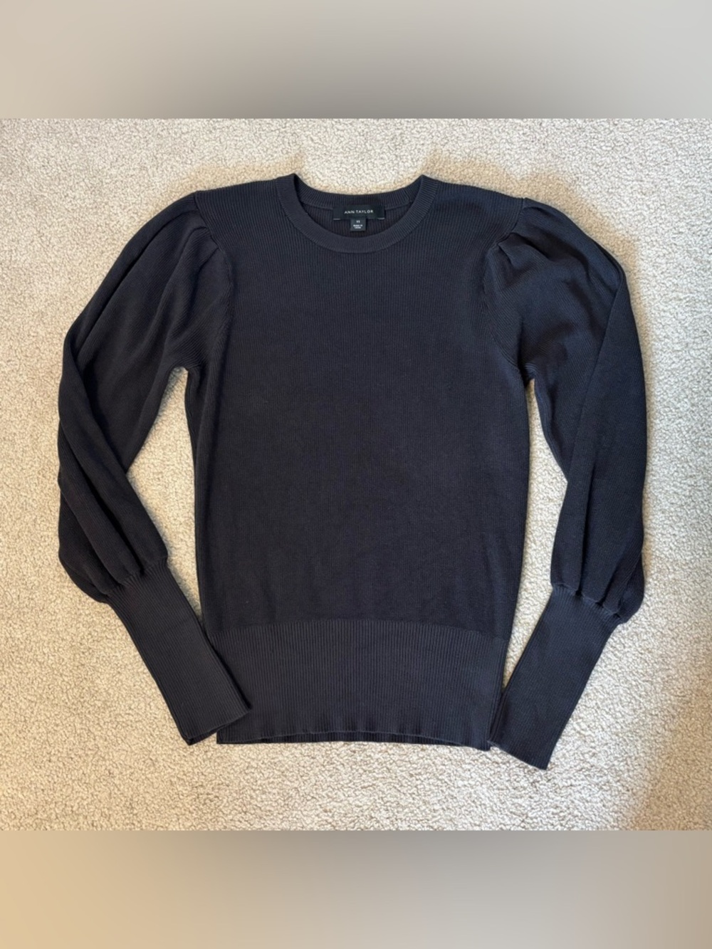 Ann Taylor Ribbed Balloon Sleeved Sweater